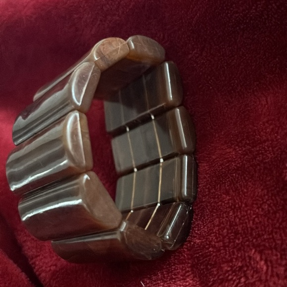 Vintage style Chocolate Brown Chunky Stretch  cuff bracelet - Picture 8 of 11